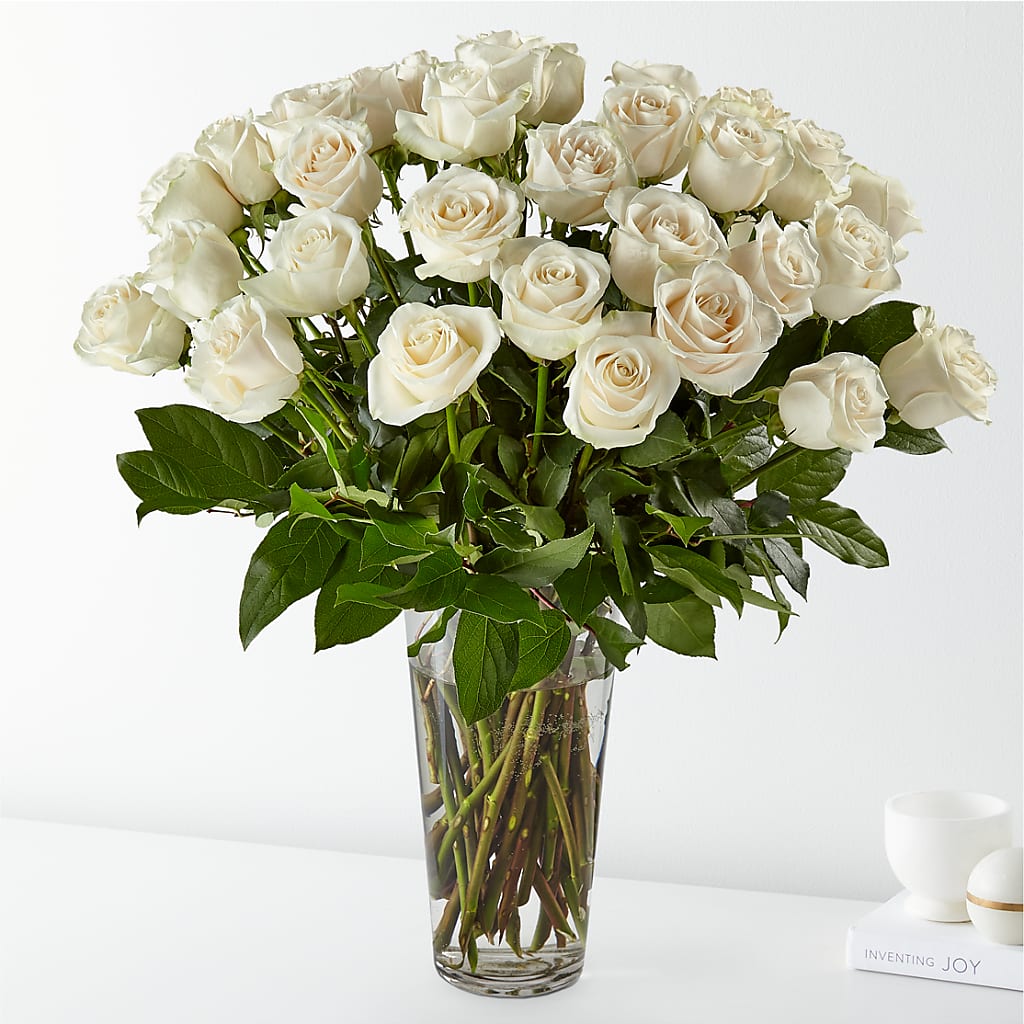 Long Stem White Rose Bouquet – BLOOM & CO, Gulfport FL