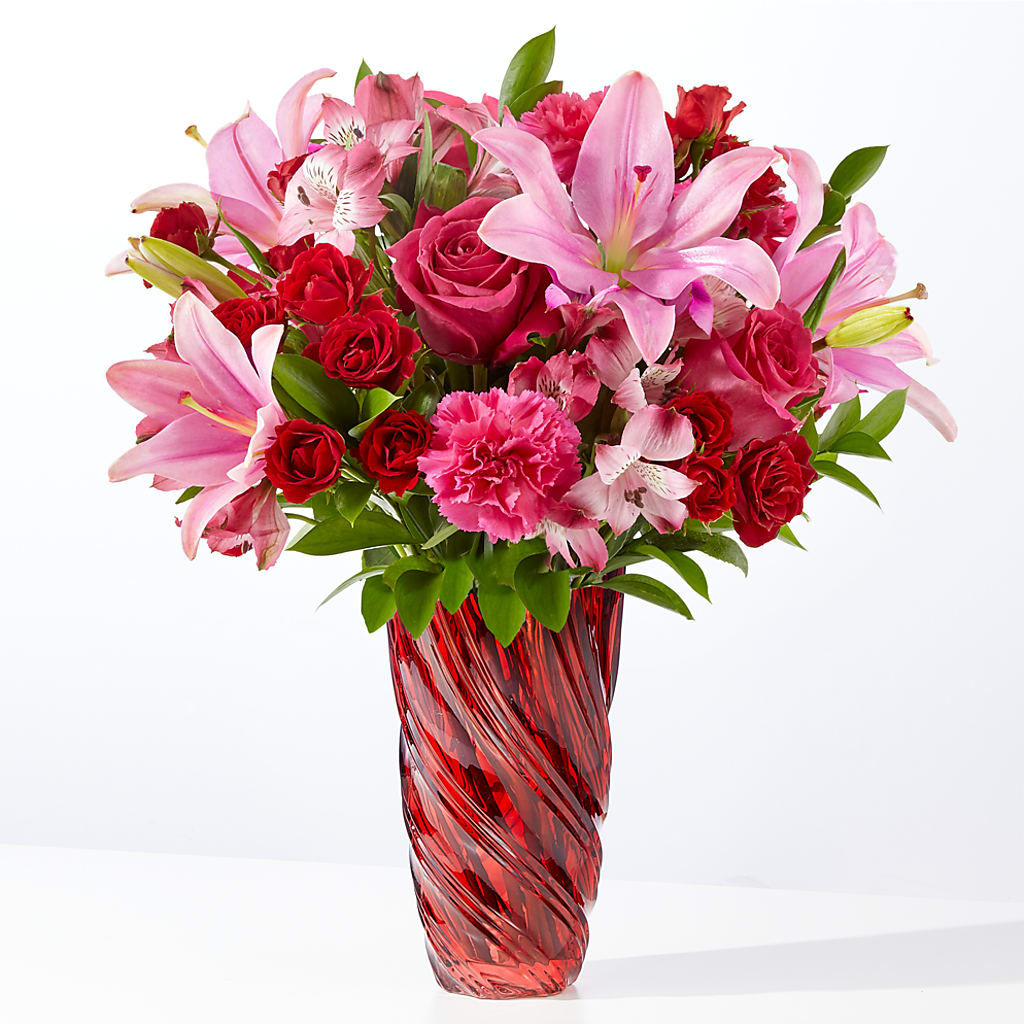 In Love Bouquet with Luxe Swirl Vase – BLOOM & CO, Gulfport FL
