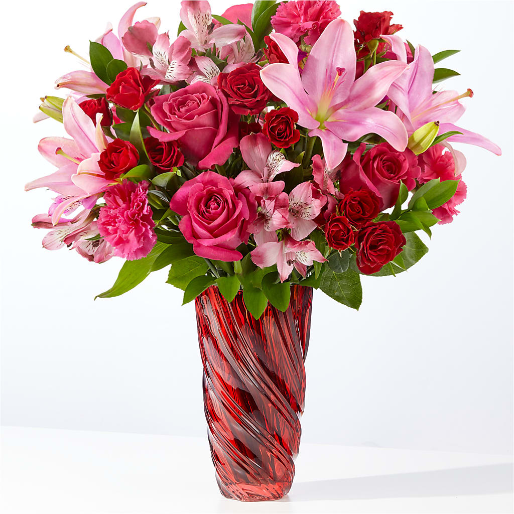 In Love Bouquet with Luxe Swirl Vase – BLOOM & CO, Gulfport FL