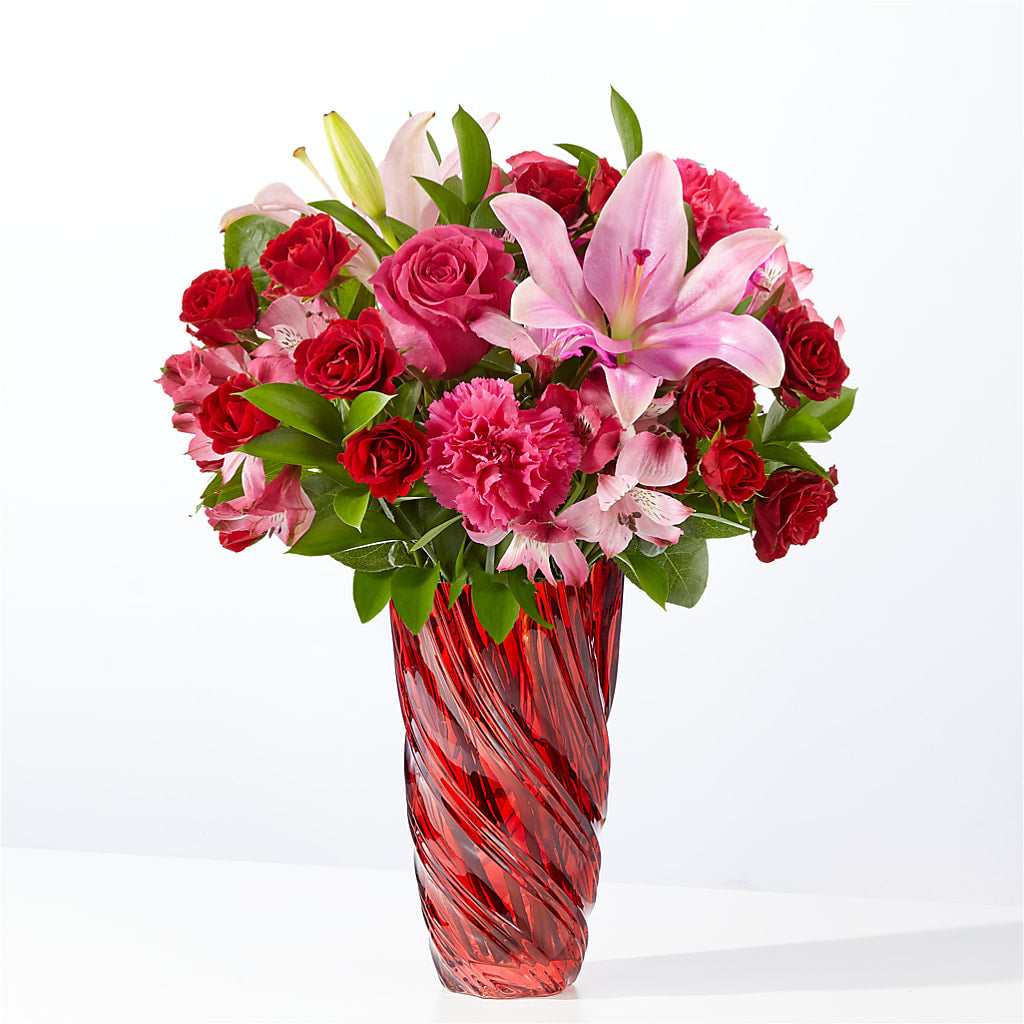 In Love Bouquet with Luxe Swirl Vase – BLOOM & CO, Gulfport FL
