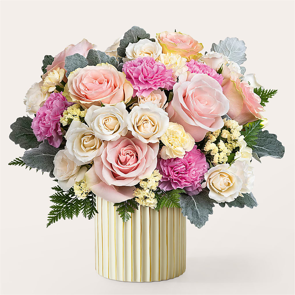 Blissful Moments Bouquet with Ivory Vase – BLOOM & CO, Gulfport FL