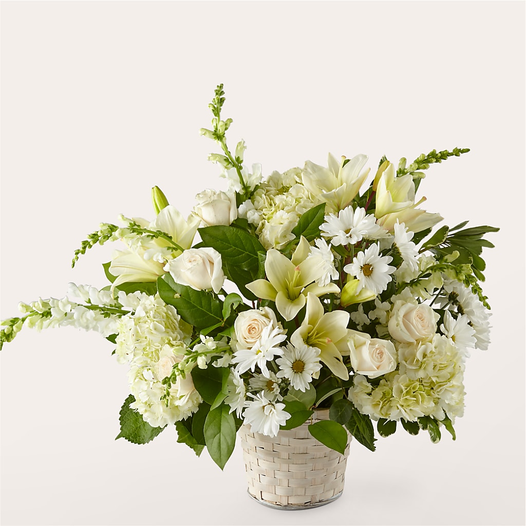 Ivory Elegance Floral Basket – BLOOM & CO, Gulfport FL