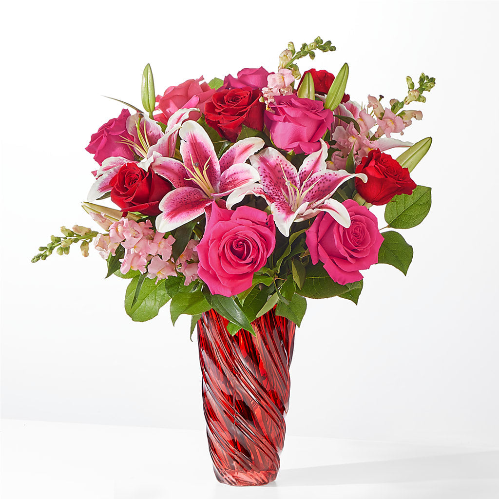 Always You Bouquet with Luxe Swirl Vase – BLOOM & CO, Gulfport FL