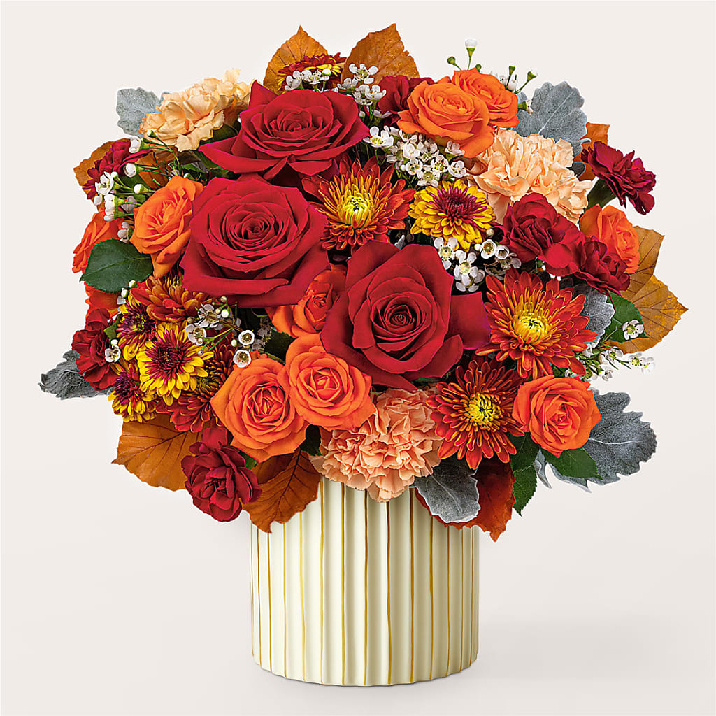Merlot Bouquet with Ivory Vase – BLOOM & CO, Gulfport FL
