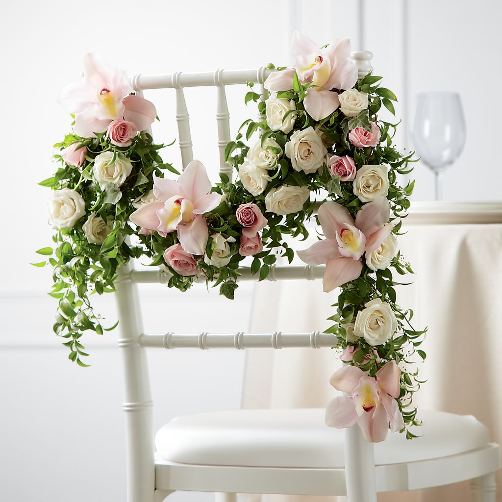 Orchid Rose Chair Décor – BLOOM & CO, Gulfport FL