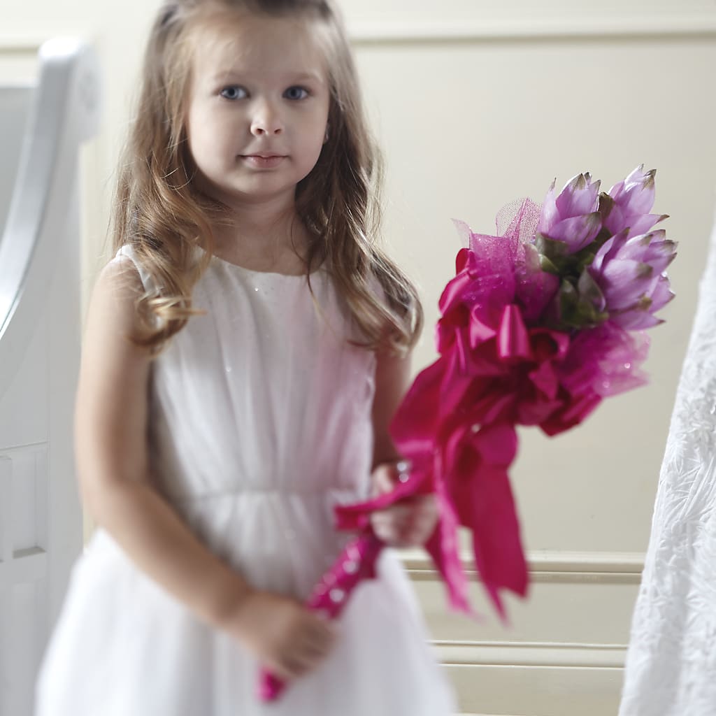 Sparkle Pink Flower Girl Bouquet – BLOOM & CO, Gulfport FL