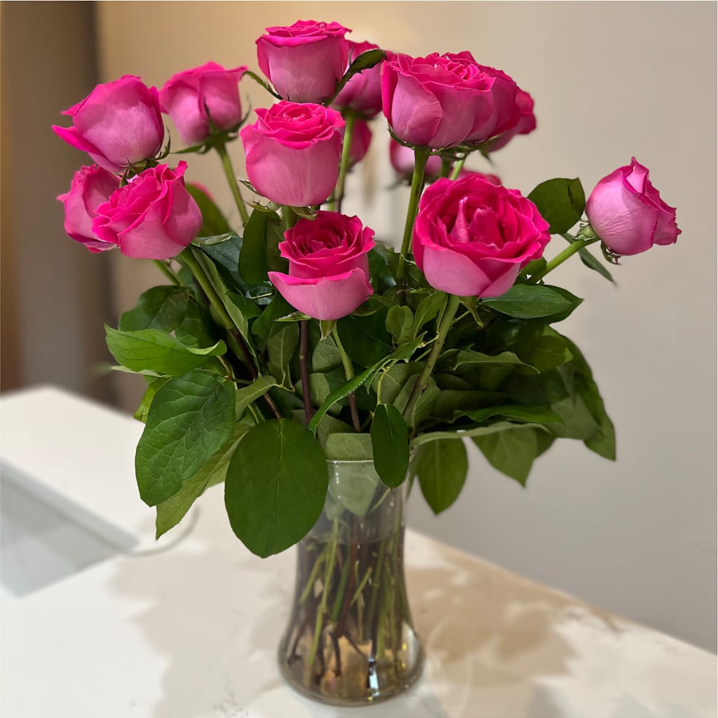 Long Stem Pink Rose Bouquet – BLOOM & CO, Gulfport FL