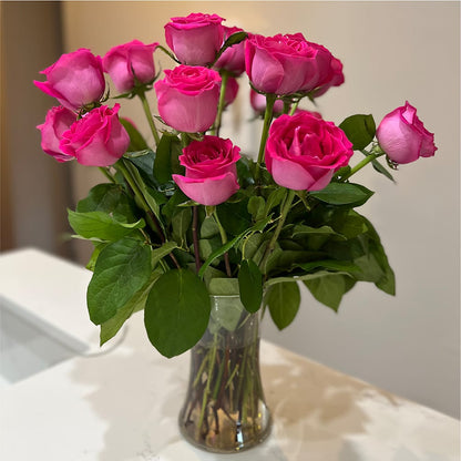 Long Stem Pink Rose Bouquet – BLOOM & CO, Gulfport FL