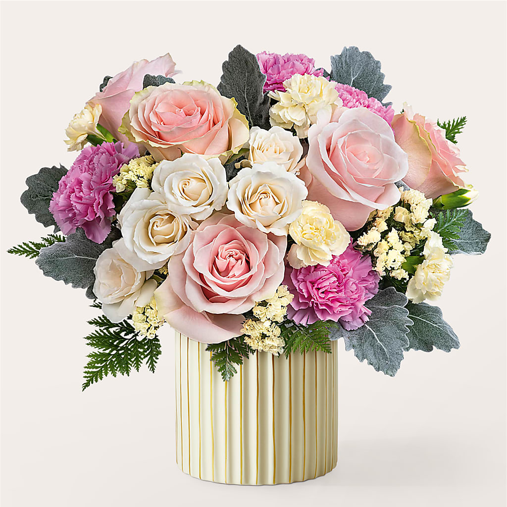 Blissful Moments Bouquet with Ivory Vase – BLOOM & CO, Gulfport FL