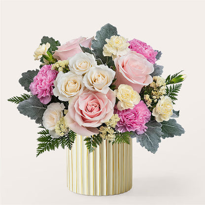 Blissful Moments Bouquet with Ivory Vase – BLOOM & CO, Gulfport FL