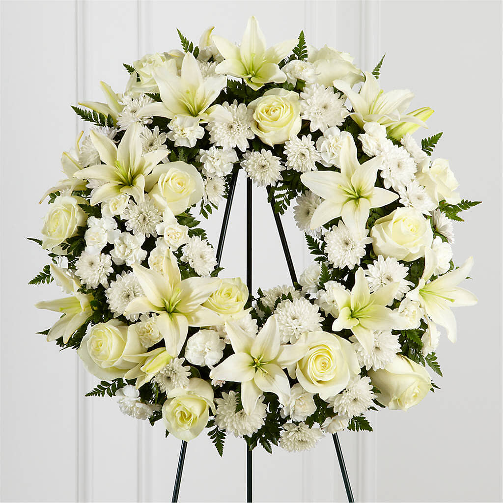 Treasured Tribute Wreath – BLOOM & CO, Gulfport FL