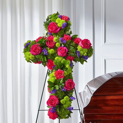 Tribute Rose Floral Cross – BLOOM & CO, Gulfport FL