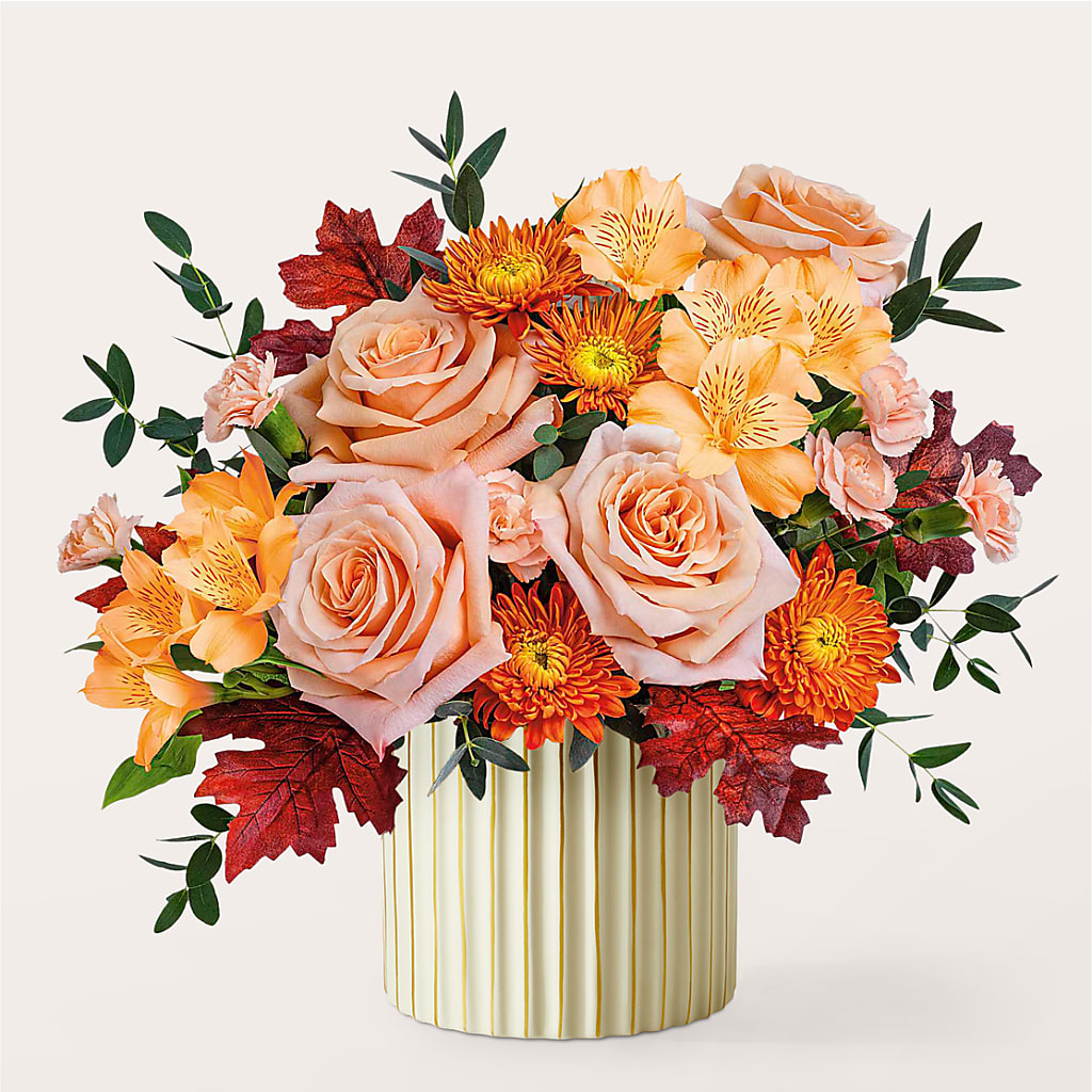 Spiced Latte Bouquet with Ivory Vase – BLOOM & CO, Gulfport FL