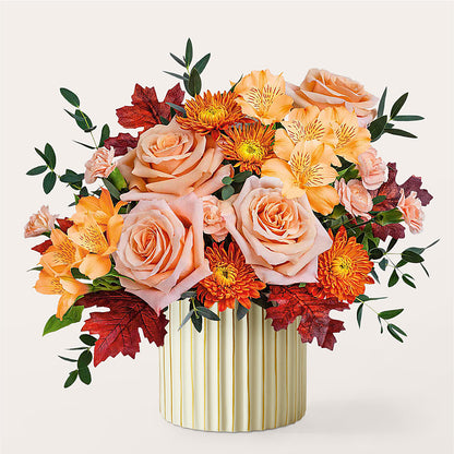 Spiced Latte Bouquet with Ivory Vase – BLOOM & CO, Gulfport FL