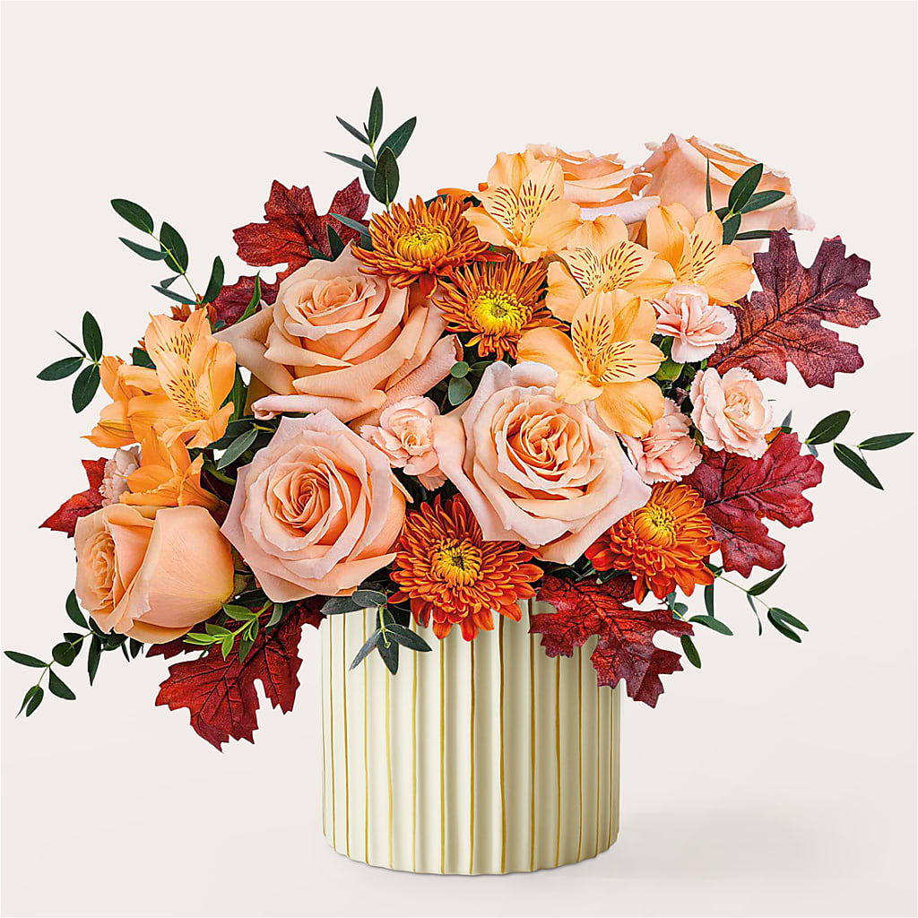 Spiced Latte Bouquet with Ivory Vase – BLOOM & CO, Gulfport FL