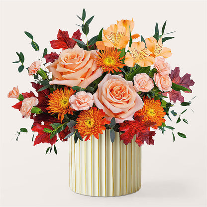 Spiced Latte Bouquet with Ivory Vase – BLOOM & CO, Gulfport FL