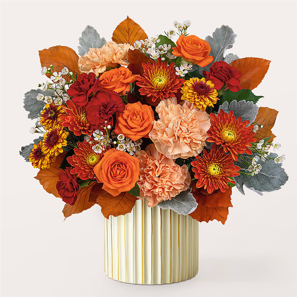 Merlot Bouquet with Ivory Vase – BLOOM & CO, Gulfport FL