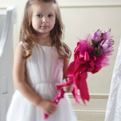 Sparkle Pink Flower Girl Bouquet – BLOOM & CO, Gulfport FL